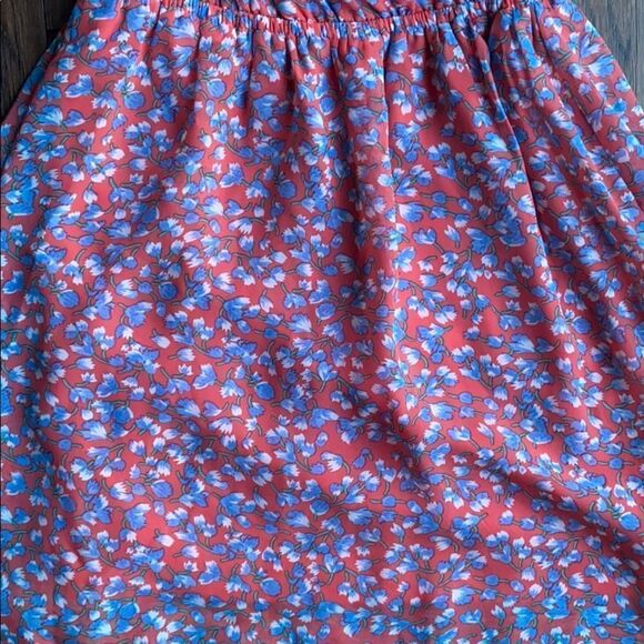 One shoulder coral / peach and blue dress - Picture 4 of 5